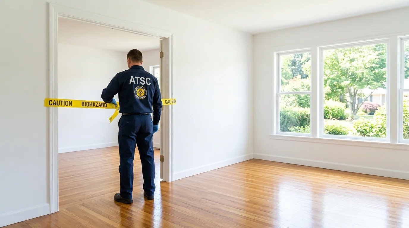 Certified biohazard cleanup crew performing Crime Scene Cleanup in Lancaster